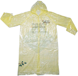 Yellow PE transparent raincoat bulk wholesale